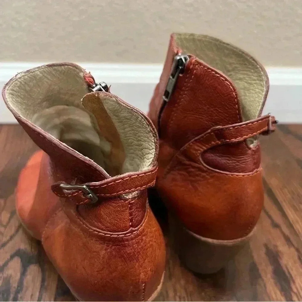 Matisse Folk Brick Red Leather Peep Toe Booties Boots Shoes Lulus Size 7.5 $167 - Picture 8 of 16